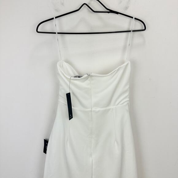 Lulus Divine Sensation White 3D Embroidered Strapless Mini Dress Medium NWT - Picture 12 of 12